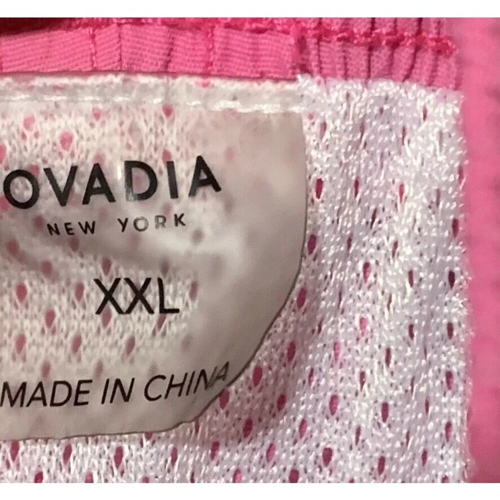 Ovadia & Sons Swim Trunks Men 2XL Hot Pink Mesh Lined Pockets Shorts Beach Pool